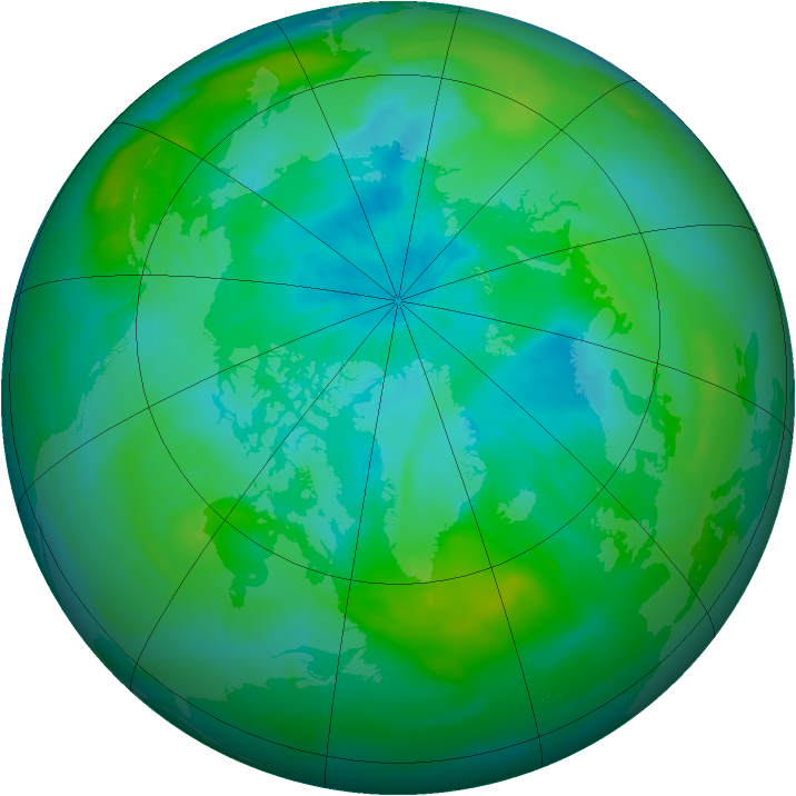 Arctic ozone map for 09 September 2015
